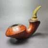 SU Pipes XL Smooth Mushroom w/ Stabilized Oak Handmade Briar Pipe, Unsmoked - Image 2