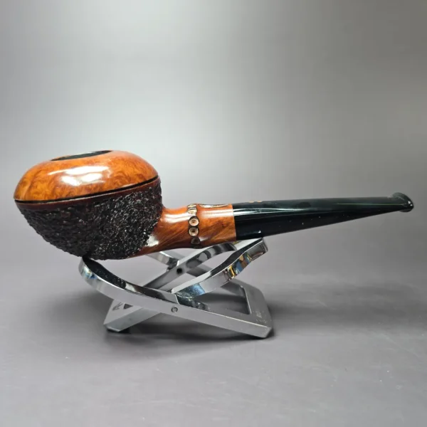 Radice Rind Squat Rhodesian w/ Faux Bamboo Estate Briar Pipe, Italian Estates - Image 2