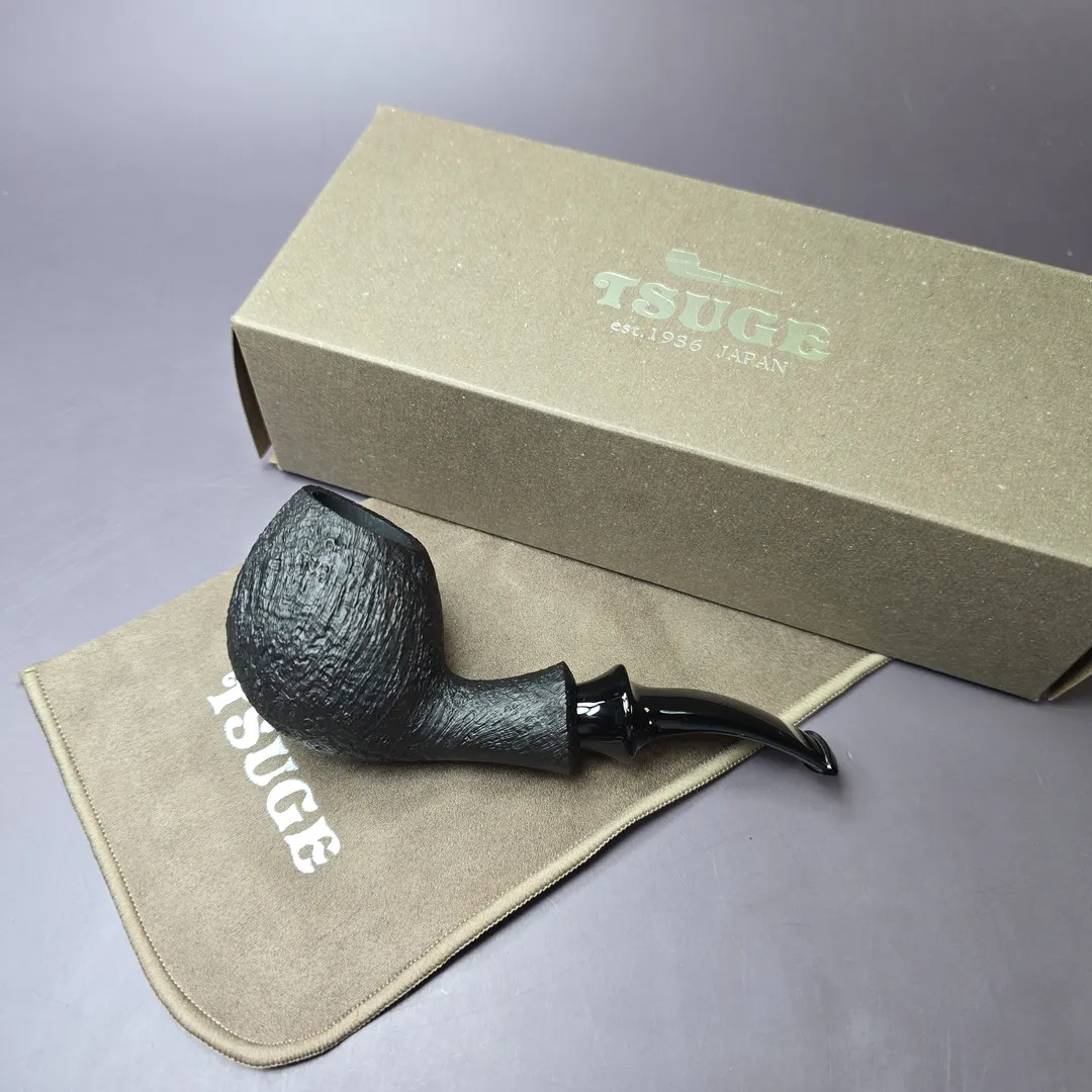 Tsuge Kaga 909 Sandblasted Egg Estate Briar Pipe, Unsmoked - Image 2