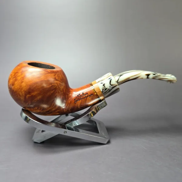 Stefano Santambrogio Smooth Author Estate Briar Pipe, Italian Estates - Image 2