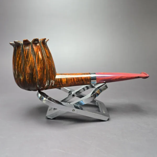 Andrey Kharitonov Smooth Tulip w/ Silver Handmade Briar Pipe, New - Image 3