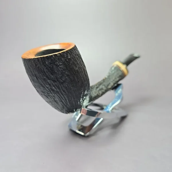 Vitale Rusticated Dublin w/ Olivewood Handmade Estate Briar Pipe - Image 3
