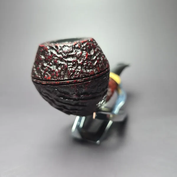 HS Studio Sandblasted Bulldog w/ Boxwood Estate Briar Pipe, Unsmoked - Image 3