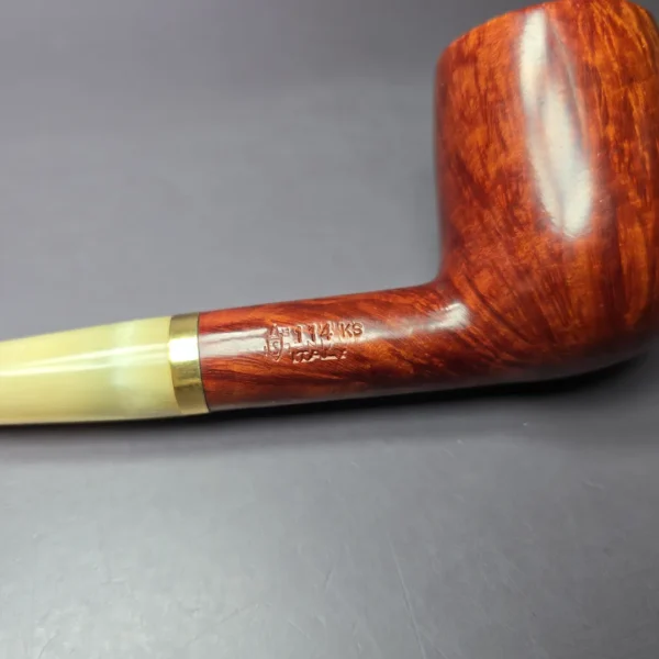 Savinelli Punto Oro 114 KS Smooth Billiard w/ Gold Estate Briar Pipe, Unsmoked, 6mm - Image 3