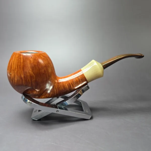 Rainer Barbi AC Grade Smooth Apple w/ Horn Estate Briar Pipe, Unsmoked - Image 3