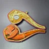 MBSD Meerschaum Masters by Karahan Dog w/ Glass Eyes, Block Meerschaum Pipe, New - Image 3