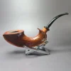 HS Studio XL Sandblasted Horn Sitter Estate Briar Pipe, Unsmoked - Image 3