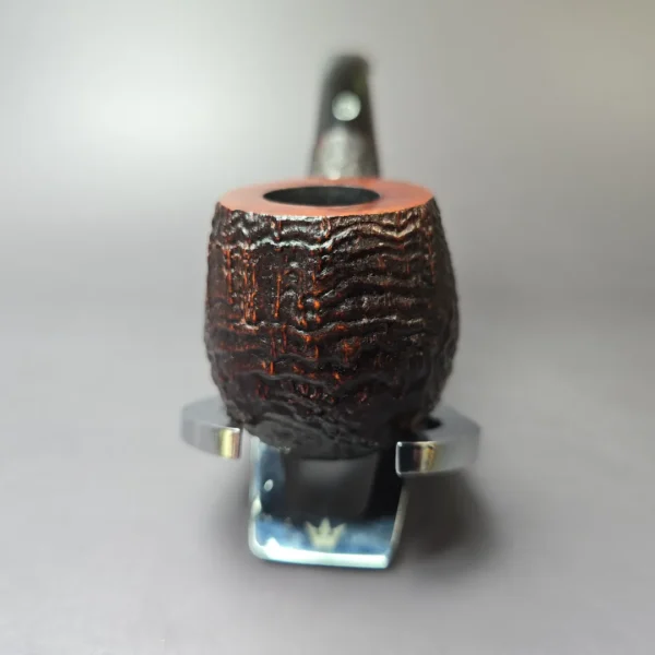 James Upshall w/ Bill Taylor Sandblasted Bent Apple Estate Briar Pipe - Image 3