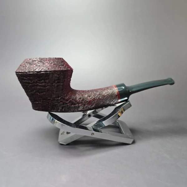 Sean Reum Contrast Sandblasted Rhodesian Handmade Briar Pipe, New - Image 3