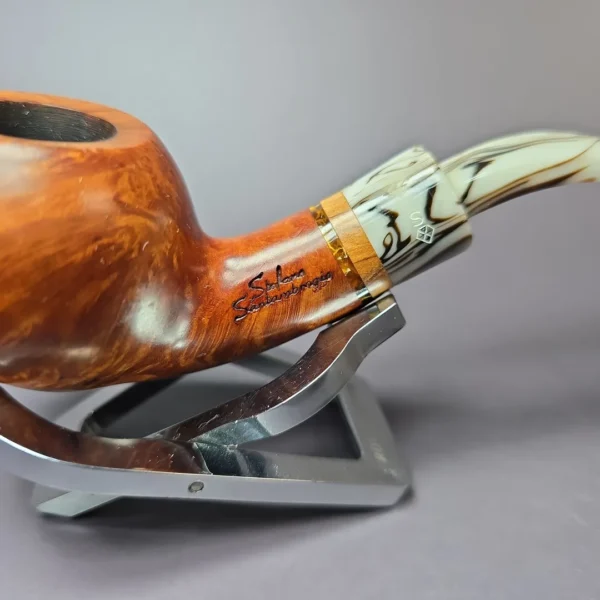 Stefano Santambrogio Smooth Author Estate Briar Pipe, Italian Estates - Image 3