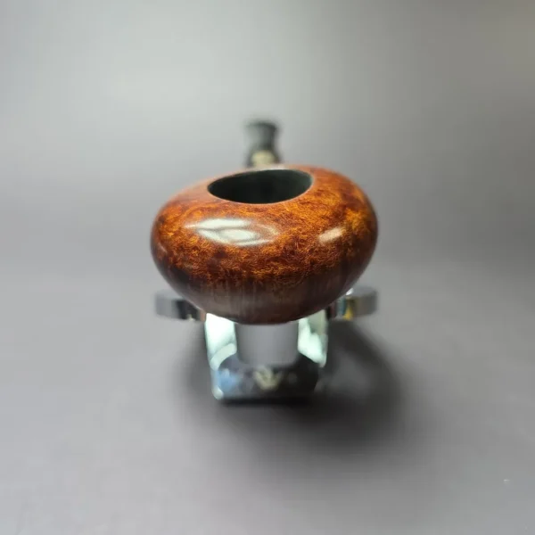 Mina Pipes Smooth Squat Tomato w/ Horn Estate Briar Pipe, Unsmoked - Image 3
