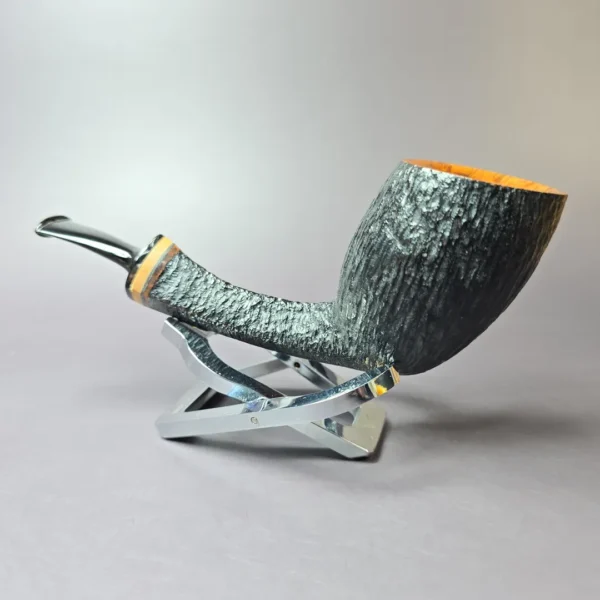 Vitale Rusticated Dublin w/ Olivewood Handmade Estate Briar Pipe - Image 4