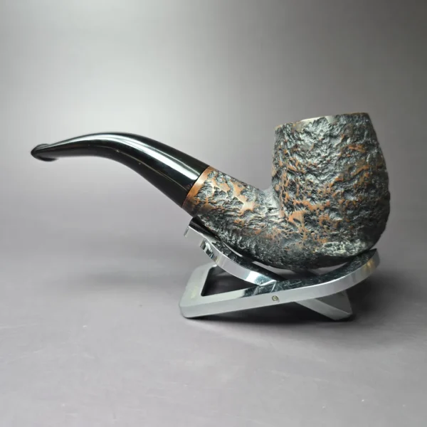Auld Erin (by Peterson) 9BC Rusticated Bent Billiard Estate Briar Pipe, Irish Estates - Image 4