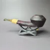 Mina Pipes Sandblasted Wide Shank Bulldog Estate Briar Pipe Unsmoked - Image 4