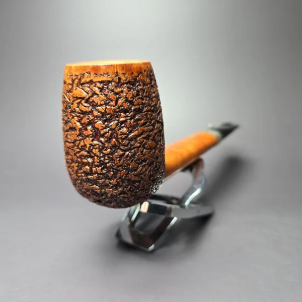 L'Anatra XL Partially Rusticated Canadian w/ Silver Estate Briar Pipe, Unsmoked - Image 4
