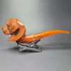 MBSD Meerschaum Masters by Karahan Dog w/ Glass Eyes, Block Meerschaum Pipe, New - Image 4
