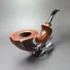 HS Studio XL Sandblasted Horn Sitter Estate Briar Pipe, Unsmoked - Image 4