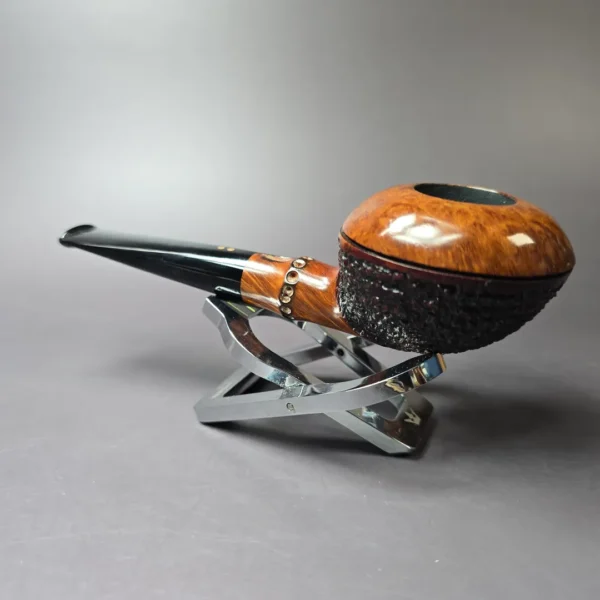 Radice Rind Squat Rhodesian w/ Faux Bamboo Estate Briar Pipe, Italian Estates - Image 4