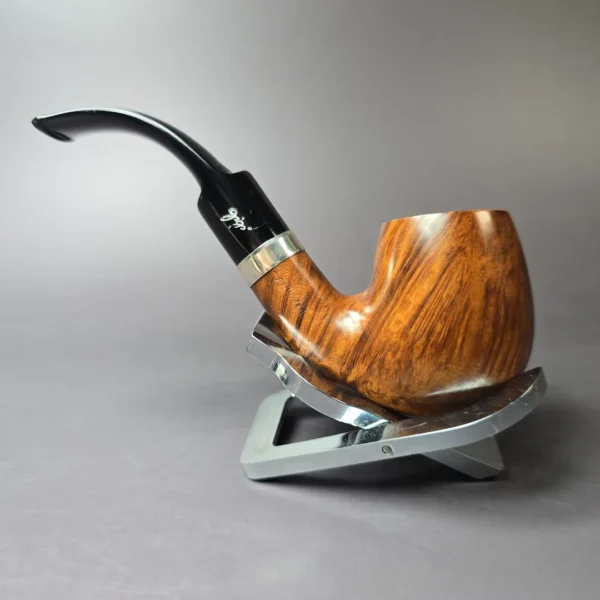 Gigi Fiamma Smooth Bent Billiard Estate Briar Pipe, Unsmoked, 9mm - Image 4