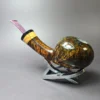 SU Pipes Smooth Tomato w/ Spalted Maple Handmade Briar Pipe, New - Image 4