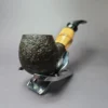 Tsuge Bamboo 363 Sandblasted Egg Estate Briar Pipe, Unsmoked, 9mm - Image 4