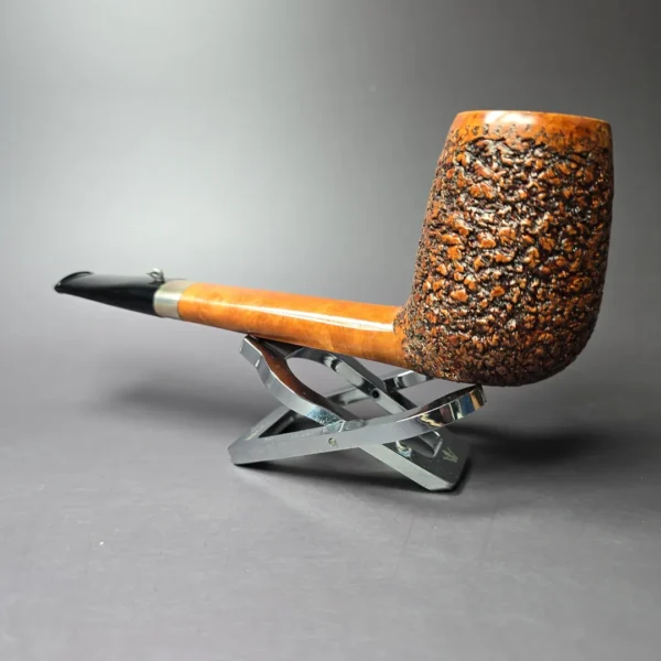 L'Anatra XL Partially Rusticated Canadian w/ Silver Estate Briar Pipe, Unsmoked - Image 5