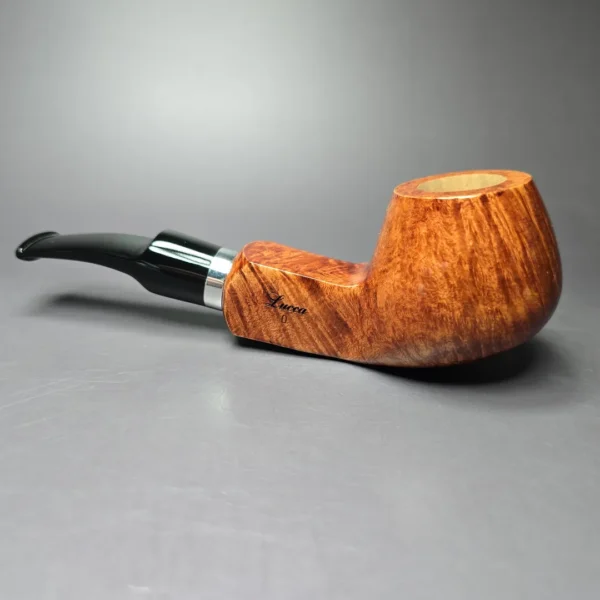 Giordano Lucca 0 Smooth Panel Shank Brandy Estate Briar Pipe, Unsmoked, 9mm - Image 5