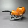 Chacom Reverse Calabash Orange Smooth Apple Briar Pipe, New - Image 5