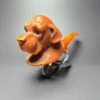 MBSD Meerschaum Masters by Karahan Dog w/ Glass Eyes, Block Meerschaum Pipe, New - Image 5
