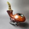 SU Pipes XL Smooth Mushroom w/ Stabilized Oak Handmade Briar Pipe, Unsmoked - Image 5