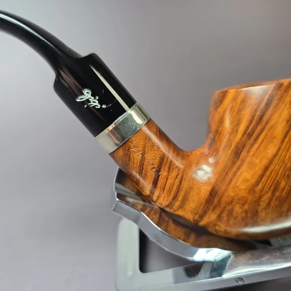 Gigi Fiamma Smooth Bent Billiard Estate Briar Pipe, Unsmoked, 9mm - Image 5