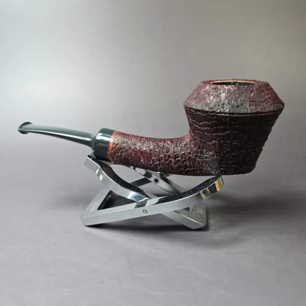 Sean Reum Contrast Sandblasted Rhodesian Handmade Briar Pipe, New - Image 5