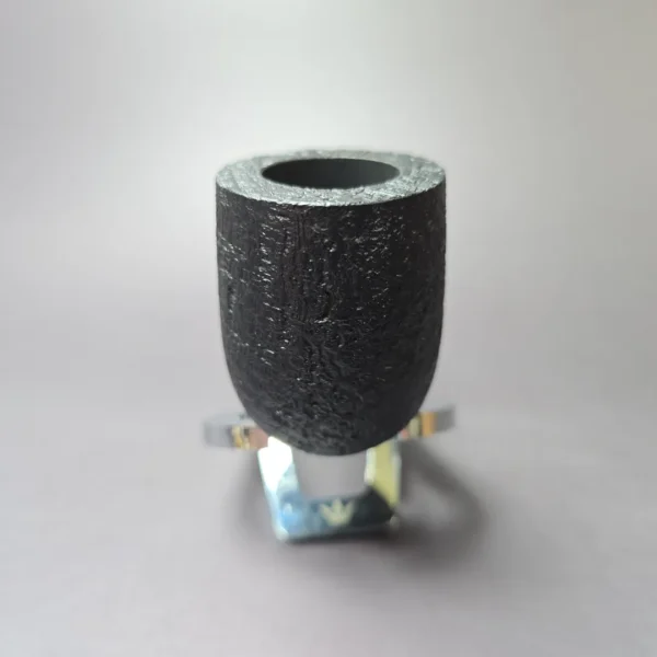 Tsuge Metal Bamboo Sandblasted Billiard w/ Brass Estate Briar Pipe, Unsmoked - Image 5