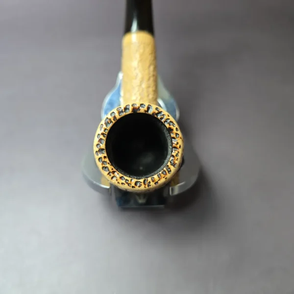 Kiko Rusticated Billiard Estate African Block Meerschaum Pipe, Other Estates - Image 6