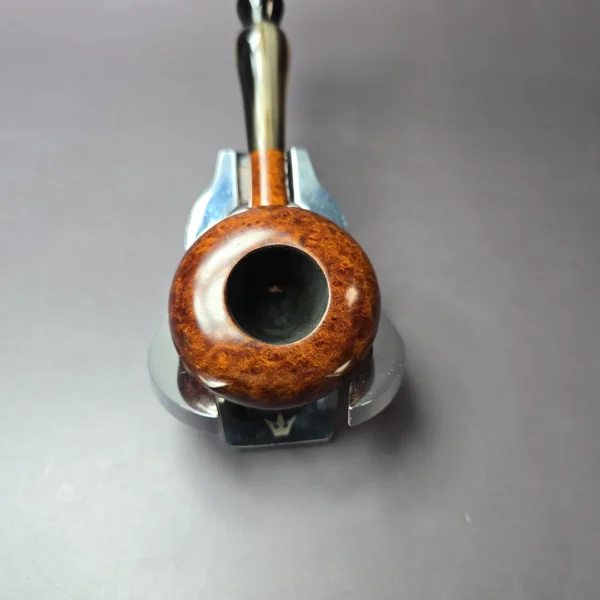 Mina Pipes Smooth Squat Tomato w/ Horn Estate Briar Pipe, Unsmoked - Image 5