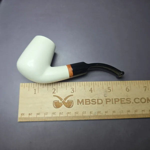 MBSD Meerschaum Deluxe Smooth Brandy Block Meerschaum Pipe, Briar-Mortise, 9mm - Image 6