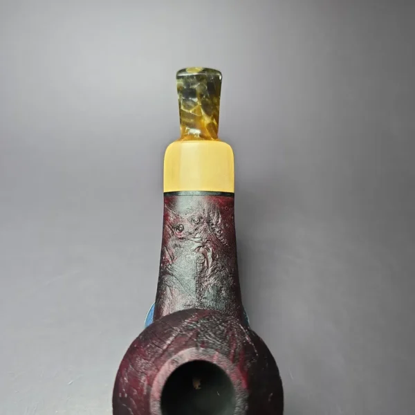 Mina Pipes Sandblasted Wide Shank Bulldog Estate Briar Pipe Unsmoked - Image 6