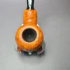 Chacom Reverse Calabash Orange Smooth Apple Briar Pipe, New - Image 6