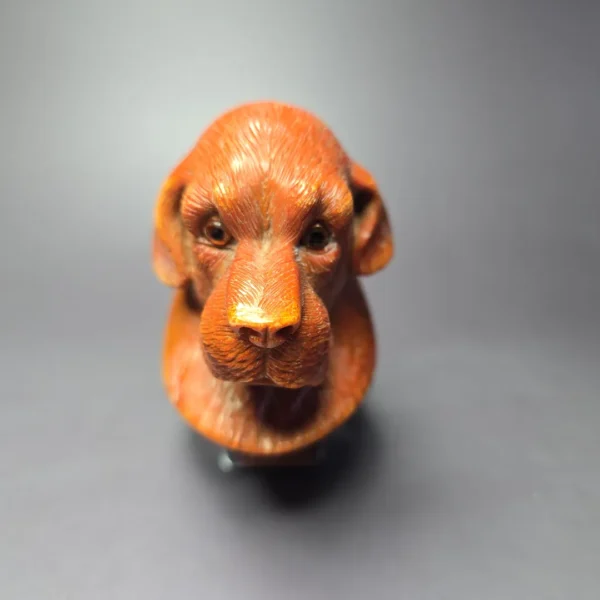 MBSD Meerschaum Masters by Karahan Dog w/ Glass Eyes, Block Meerschaum Pipe, New - Image 6