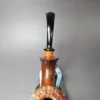 HS Studio XL Sandblasted Horn Sitter Estate Briar Pipe, Unsmoked - Image 6