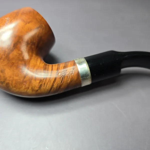 Gigi Fiamma Smooth Bent Billiard Estate Briar Pipe, Unsmoked, 9mm - Image 6