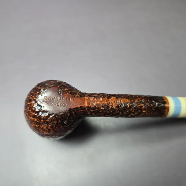 Savinelli Sasso 701 Rusticated Lovat Briar Pipe, 6mm, New - Image 6
