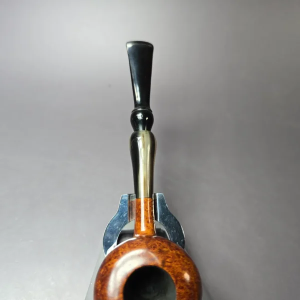 Mina Pipes Smooth Squat Tomato w/ Horn Estate Briar Pipe, Unsmoked - Image 6