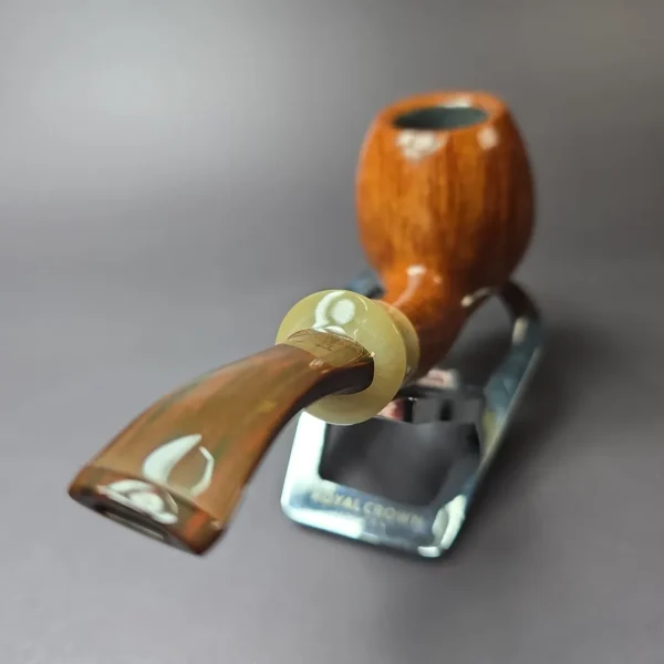 Rainer Barbi AC Grade Smooth Apple w/ Horn Estate Briar Pipe, Unsmoked - Image 7