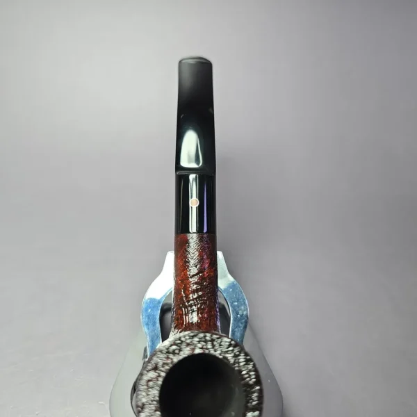 Ashton Pebble Grain XX Sandblasted Bent Billiard Estate Briar Pipe, Unsmoked - Image 7