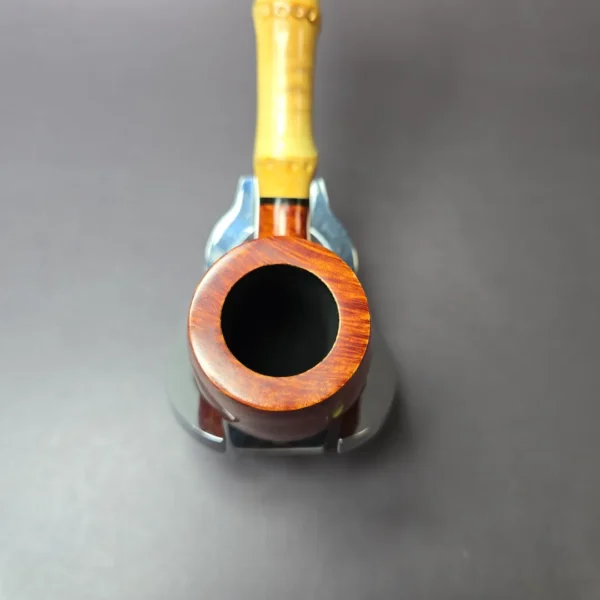 Tsuge Bamboo Smooth Bent Billiard Estate Briar Pipe, Unsmoked - Image 7