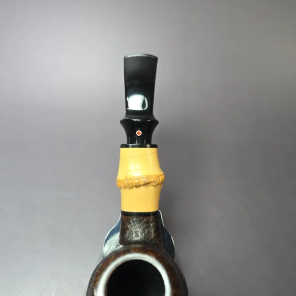 Tsuge Bamboo 363 Sandblasted Egg Estate Briar Pipe, Unsmoked, 9mm - Image 7