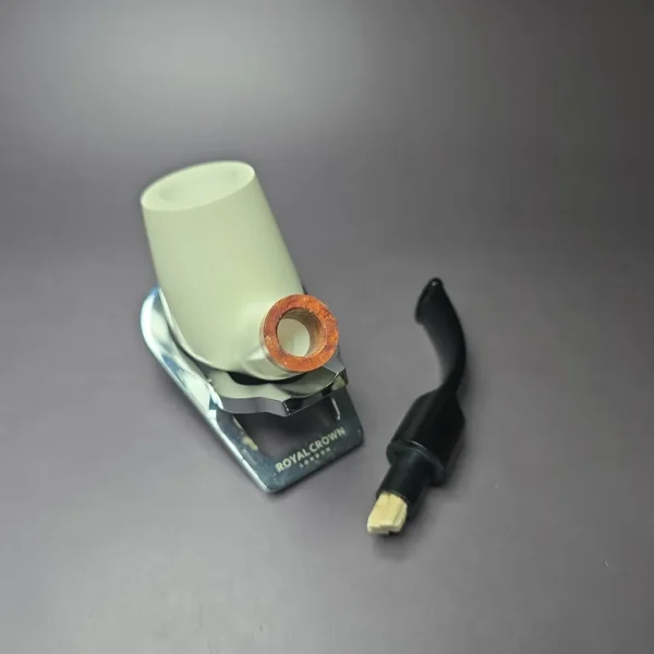 MBSD Meerschaum Deluxe Smooth Brandy Block Meerschaum Pipe, Briar-Mortise, 9mm - Image 8