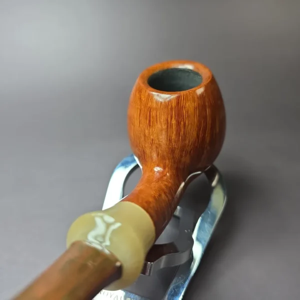 Rainer Barbi AC Grade Smooth Apple w/ Horn Estate Briar Pipe, Unsmoked - Image 8