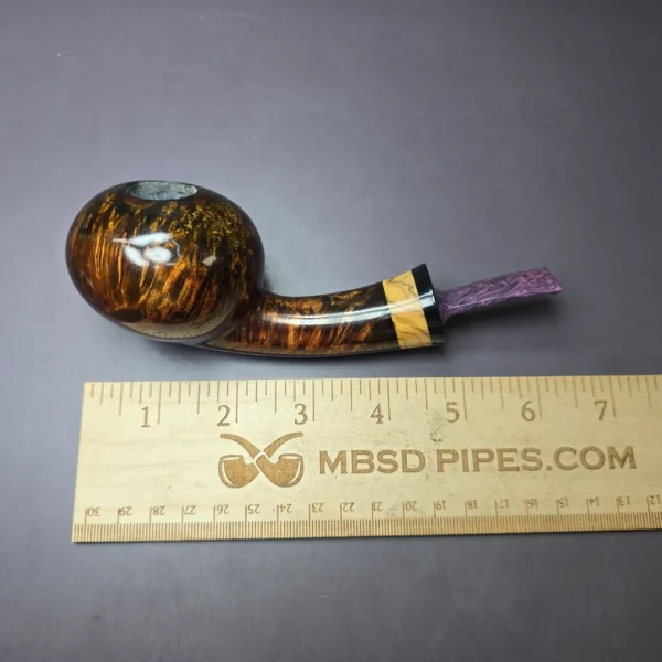 SU Pipes Smooth Tomato w/ Spalted Maple Handmade Briar Pipe, New - Image 8